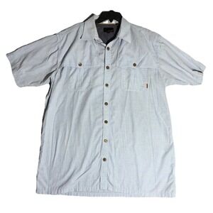 Oobe Large Blue And White Small Plaid‎ Button Up